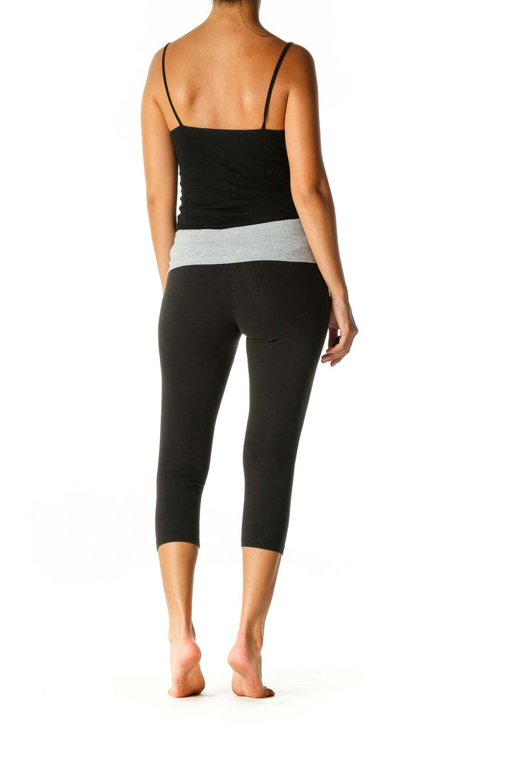 Black Solid Casual Leggings