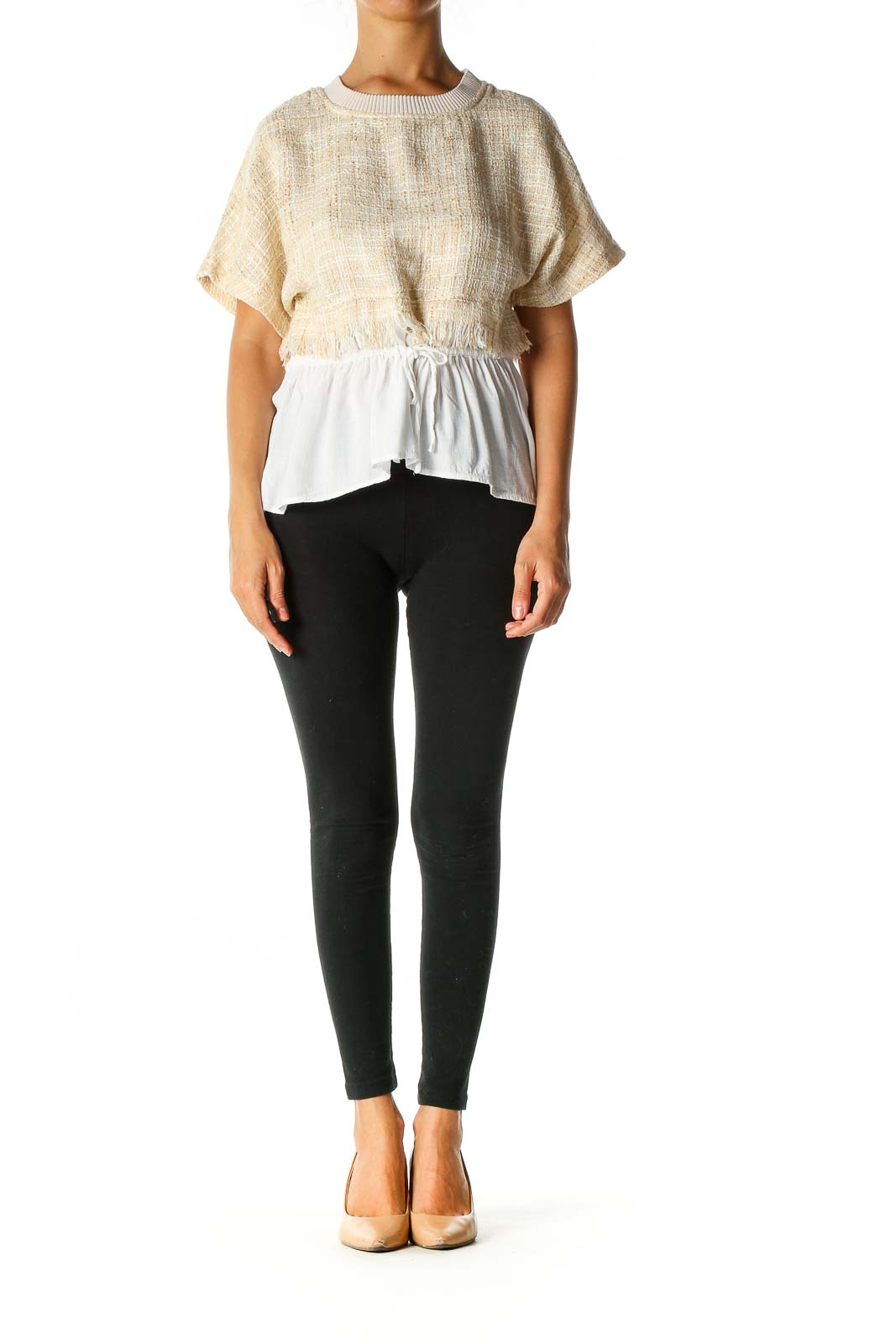 White Textured Bohemian Blouse