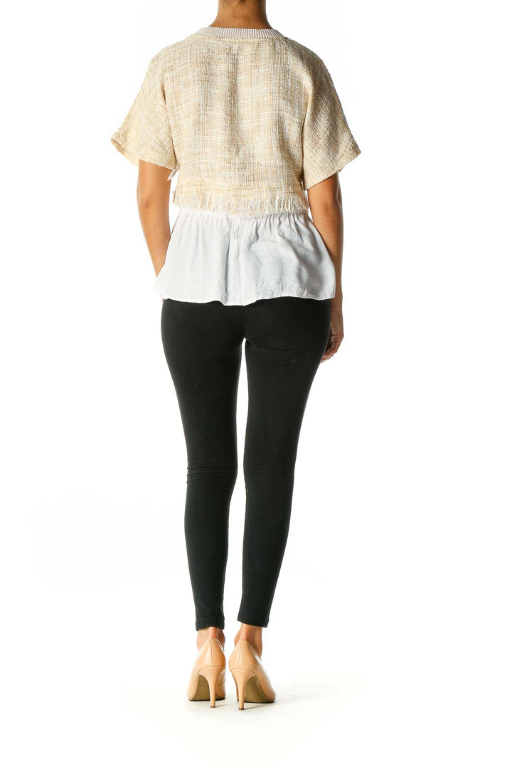 White Textured Bohemian Blouse