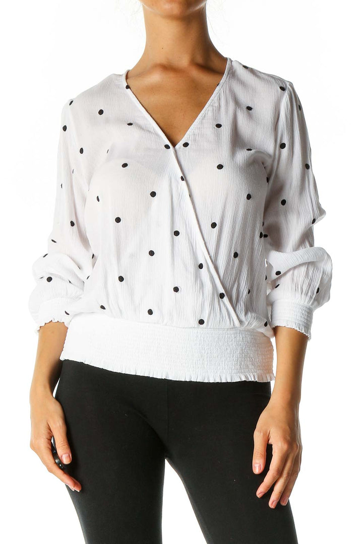 White Polka Dot Brunch Blouse