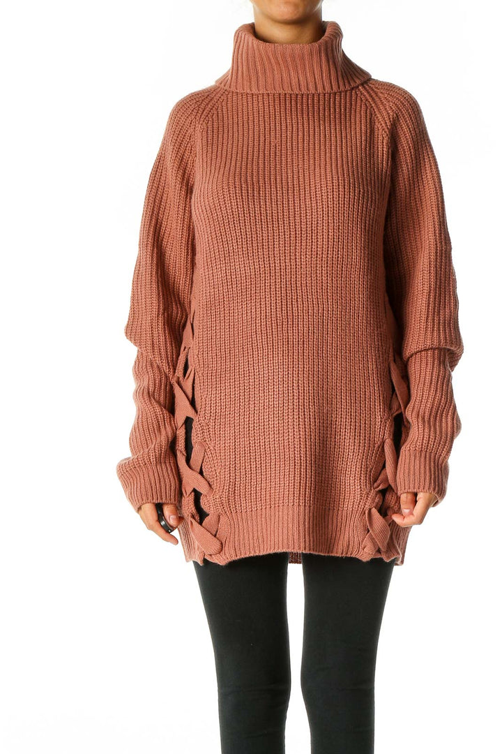 Brown Textured All Day Wear Sweater