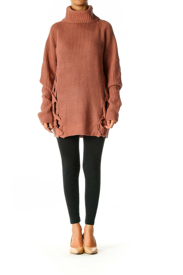 Brown Textured All Day Wear Sweater