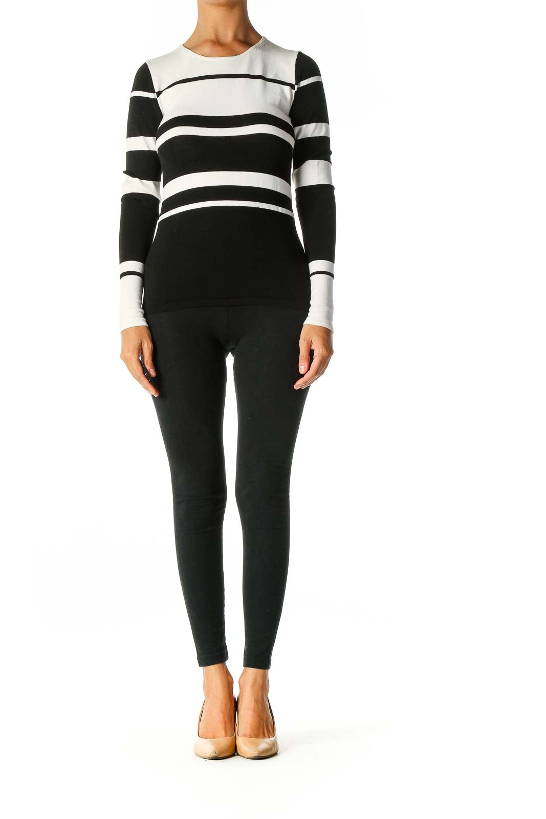 Black Striped Casual Sweater