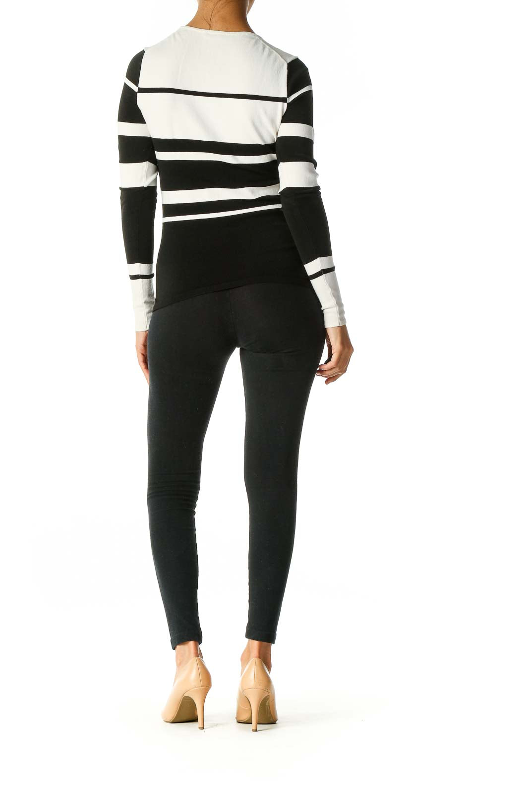 Black Striped Casual Sweater