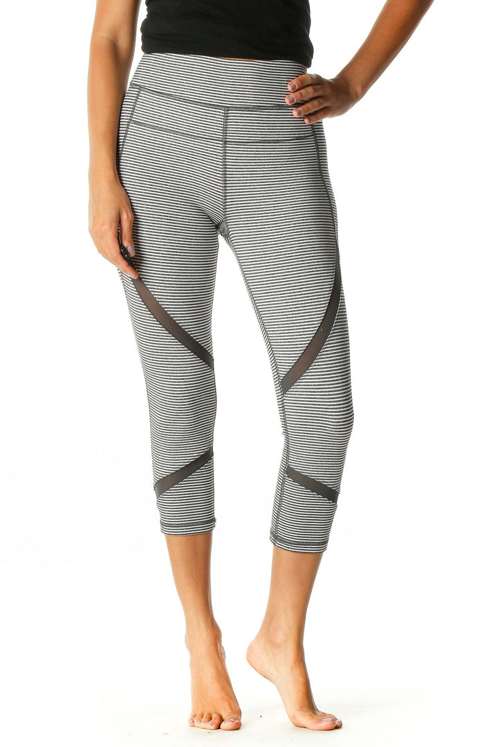 White Striped Activewear Leggings