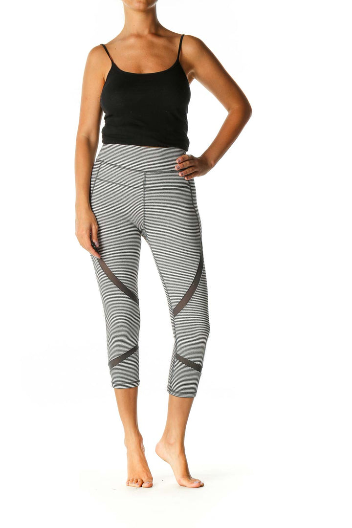 White Striped Activewear Leggings