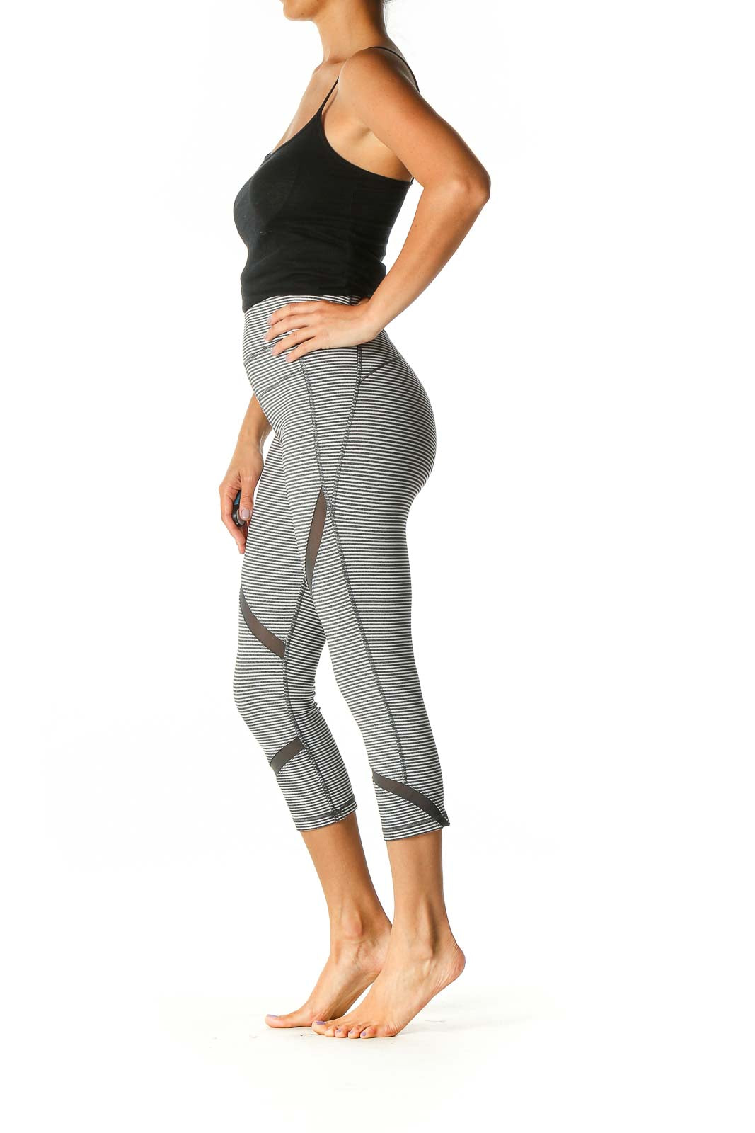 White Striped Activewear Leggings