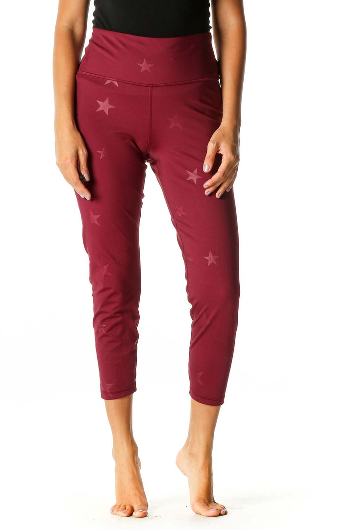 Red Star Print Activewear Leggings