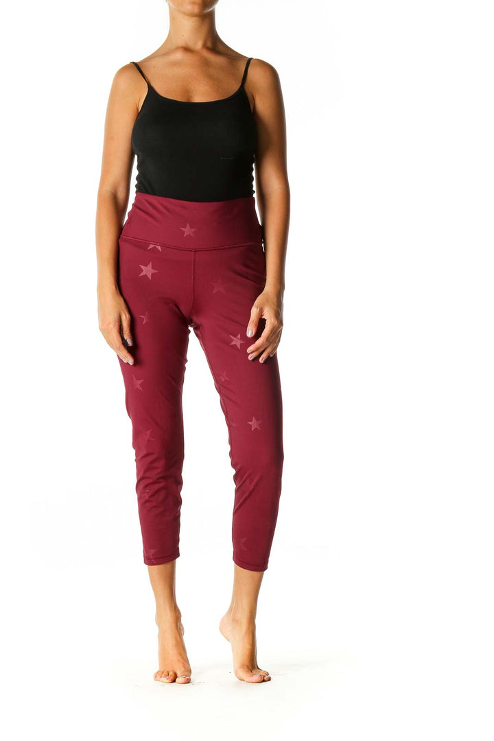 Red Star Print Activewear Leggings