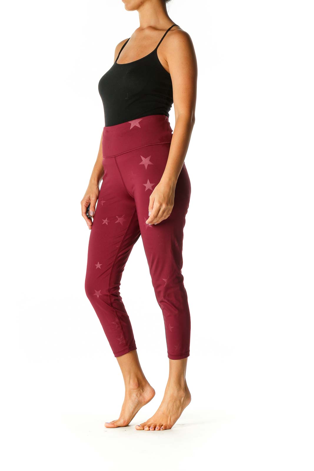 Red Star Print Activewear Leggings