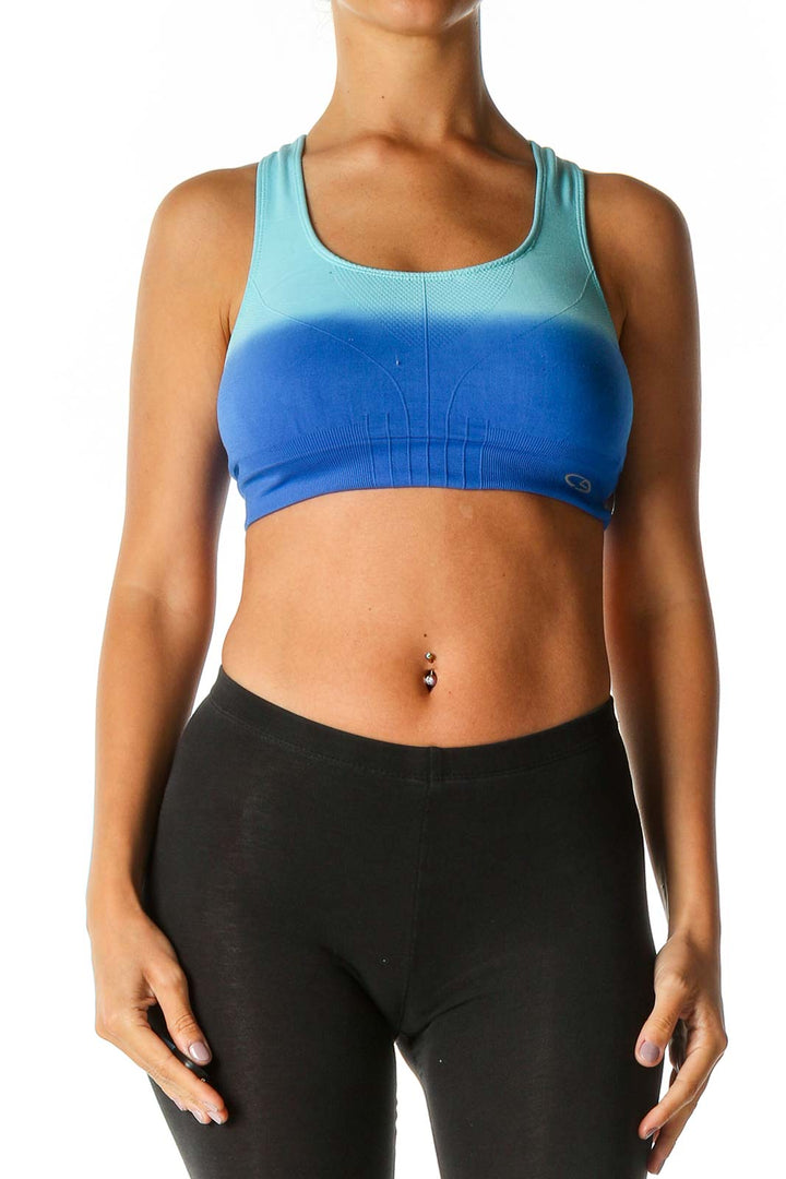 Blue Colorblock Activewear Top