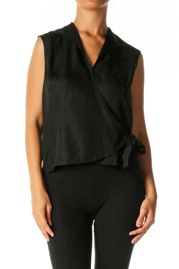 Black Solid Casual Blouse