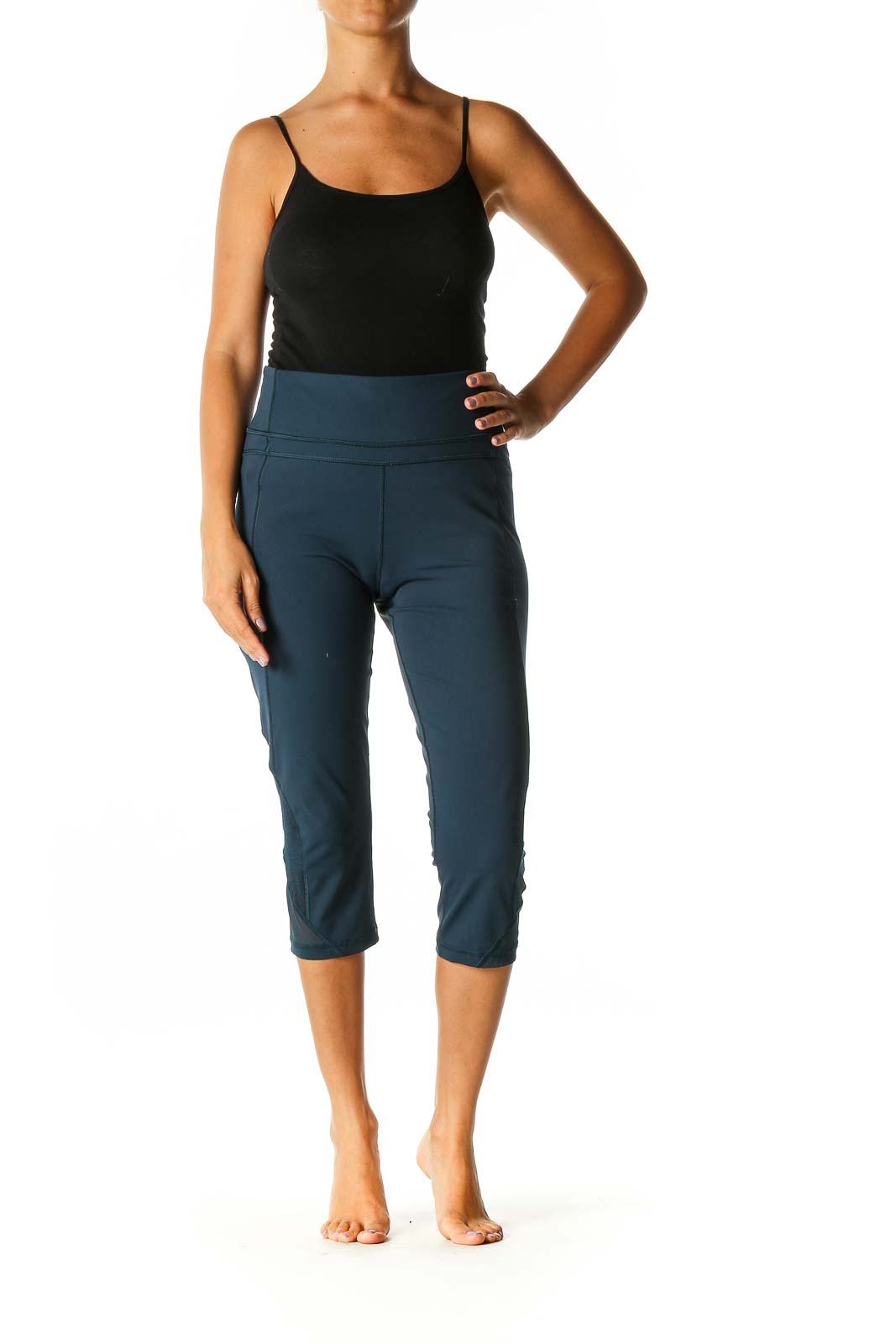 Blue Solid Activewear Leggings