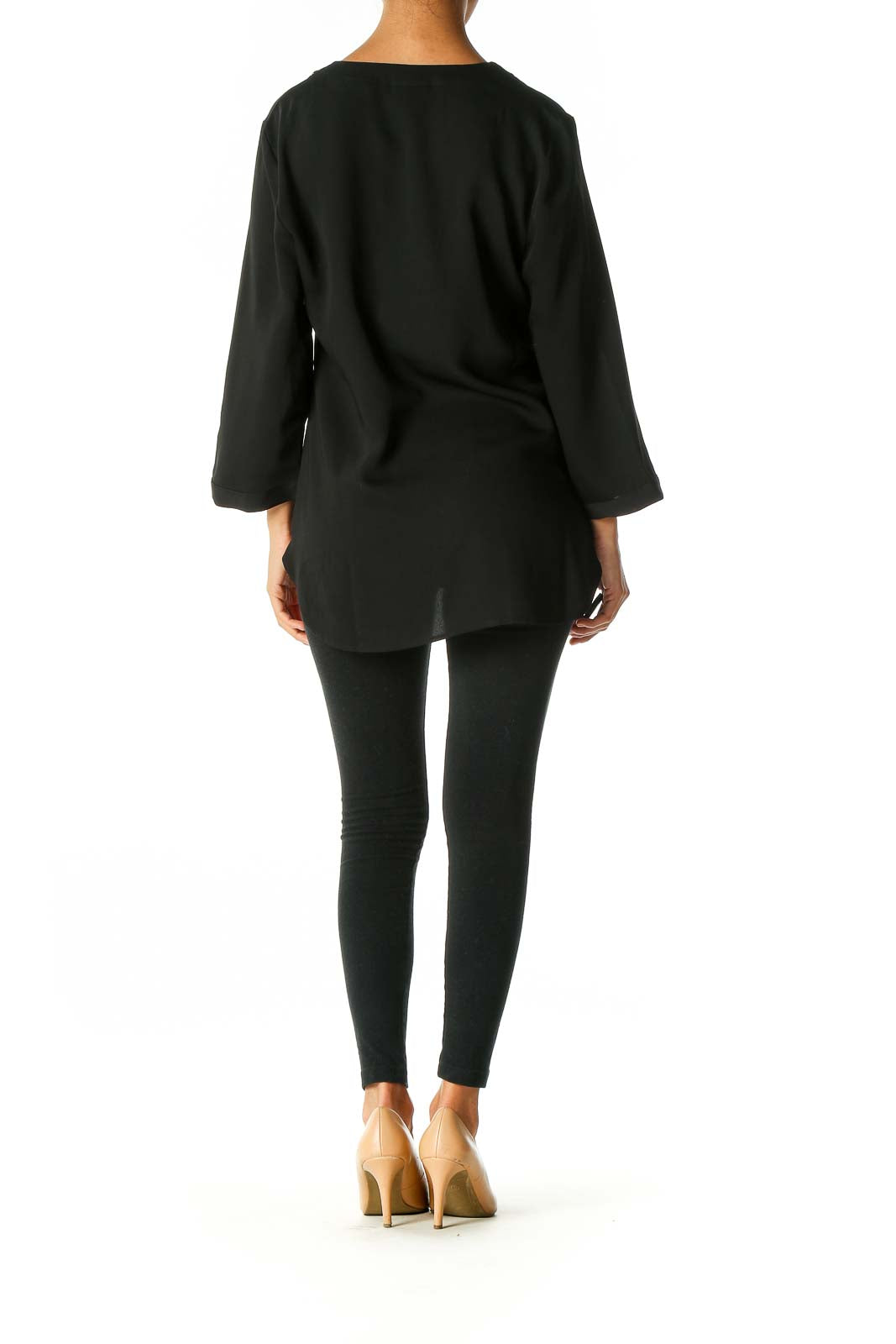 Black Solid Brunch Blouse