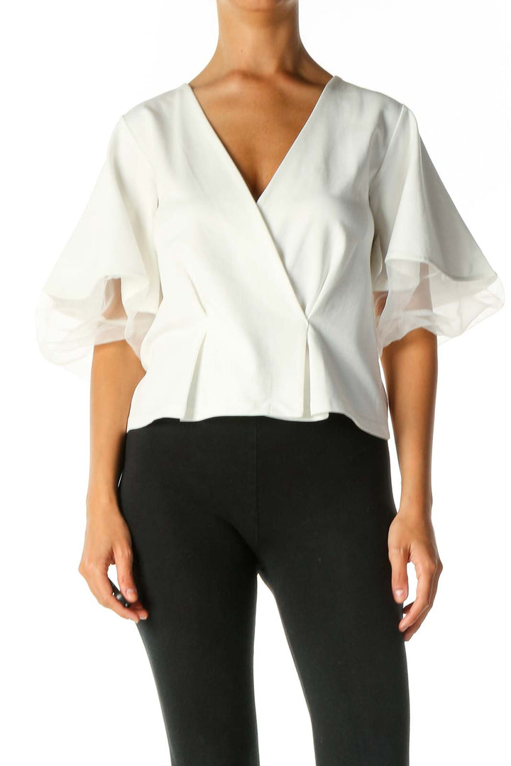 White Solid Chic Blouse