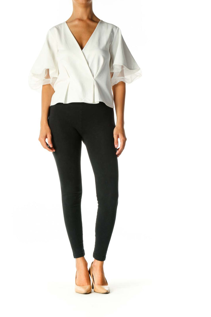 White Solid Chic Blouse