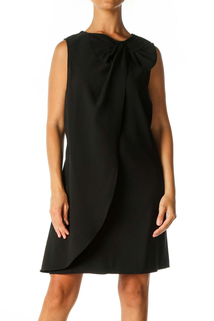 Black Solid Semiformal Shift Dress