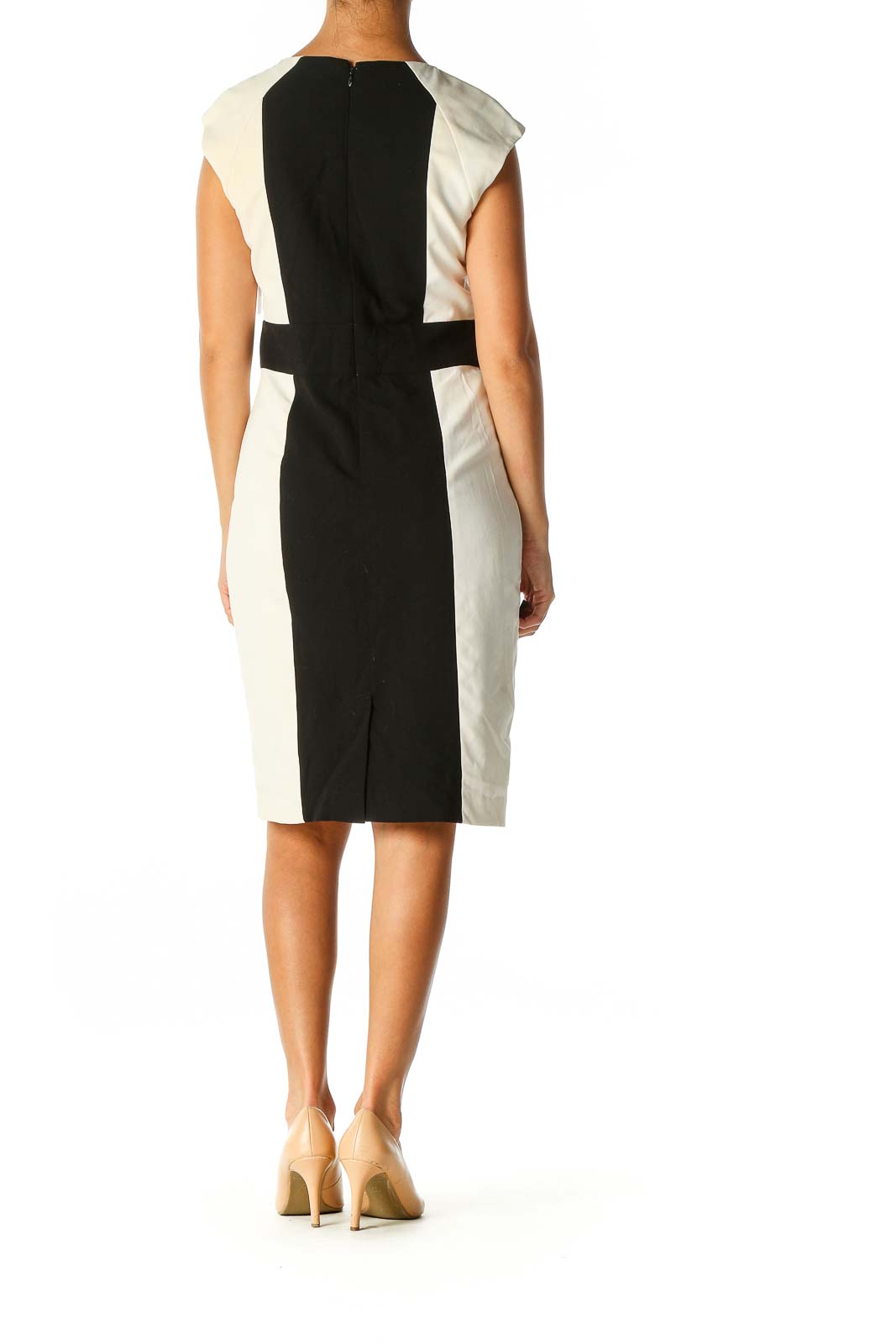 Black Colorblock Classic Sheath Dress