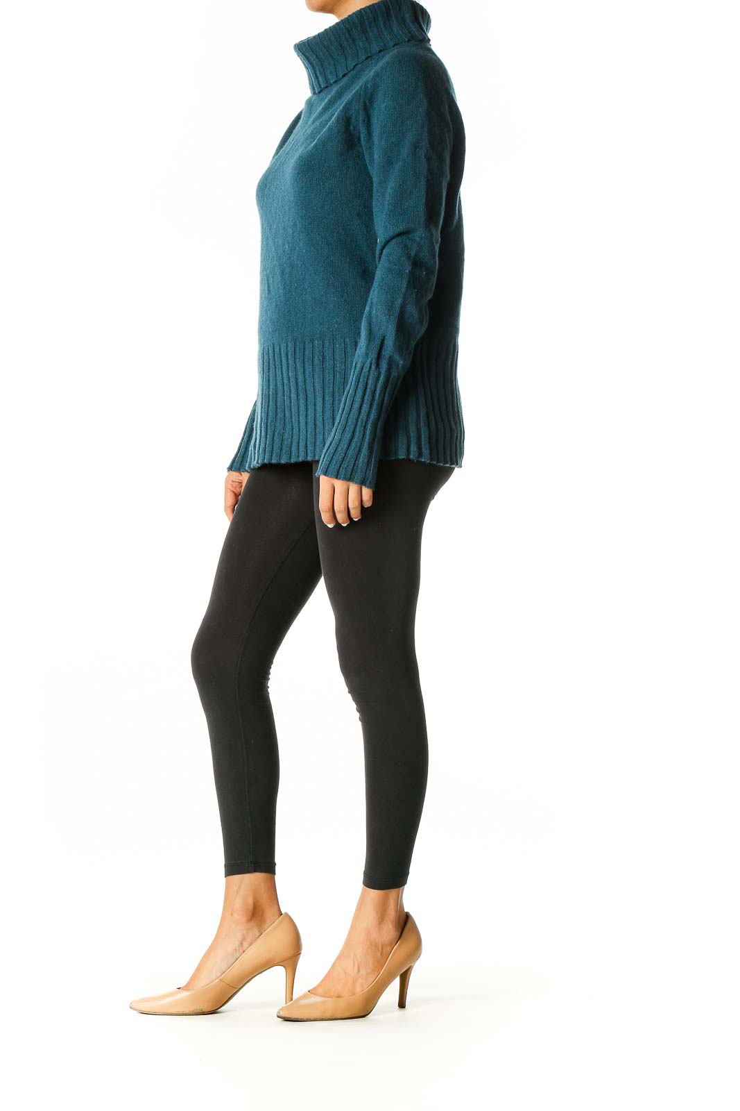 Blue Textured Retro Sweater