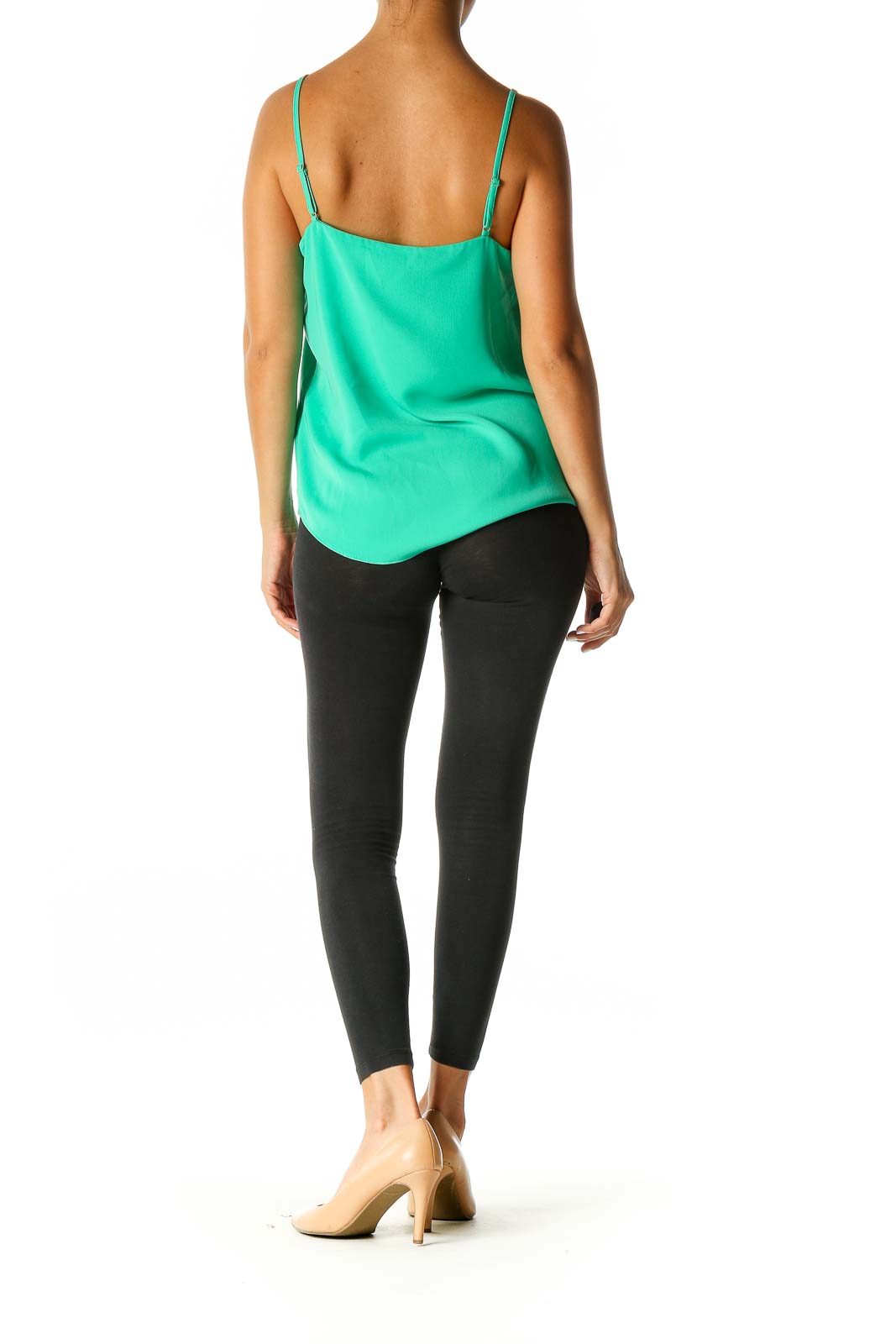 Green Solid Chic Tank Top