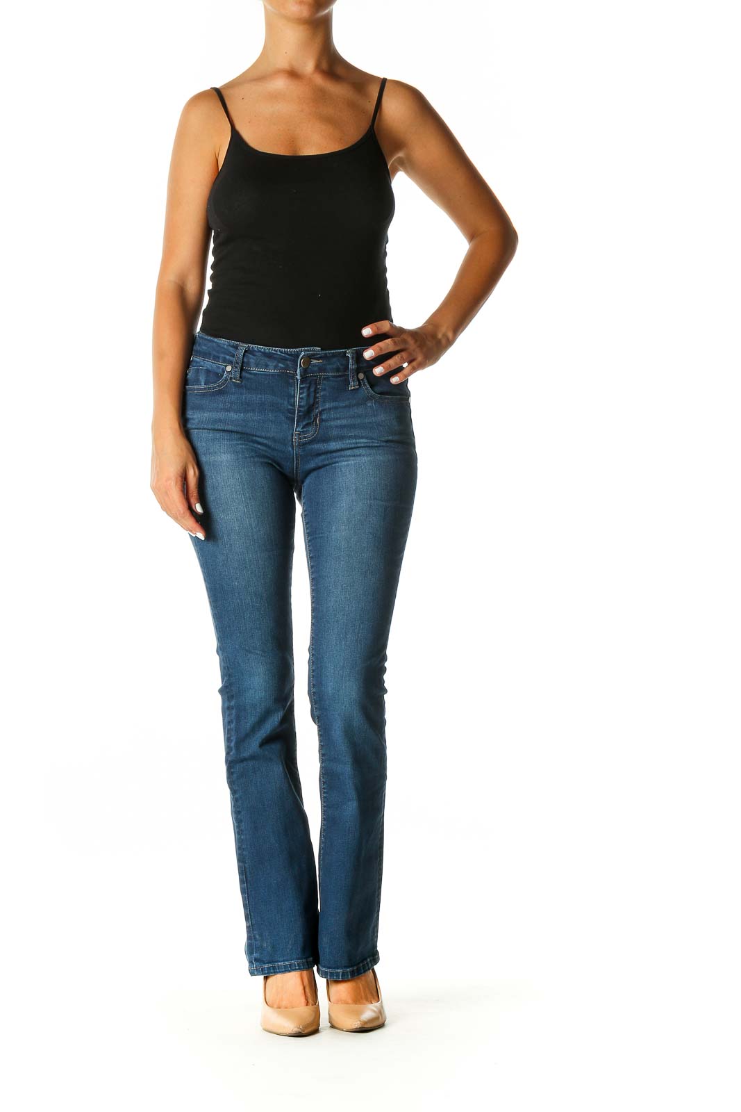 Blue Casual Bootcut Jeans