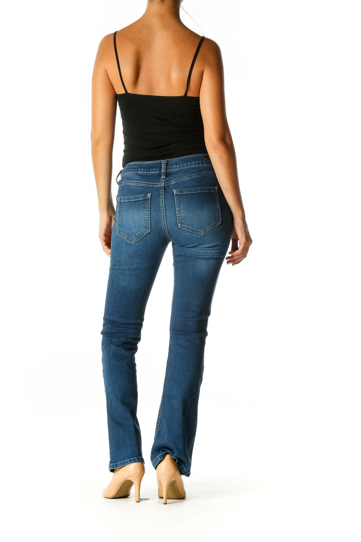 Blue Casual Bootcut Jeans