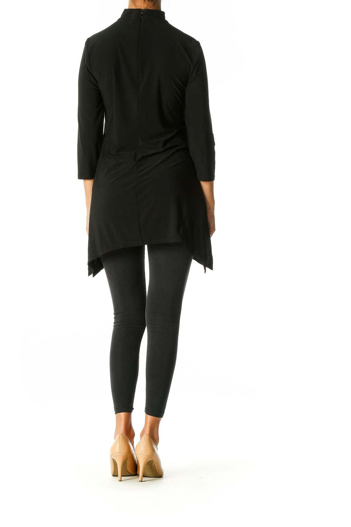 Black Solid Casual Blouse