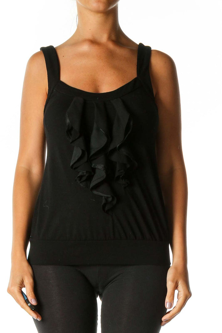 Black Solid Party Tank Top