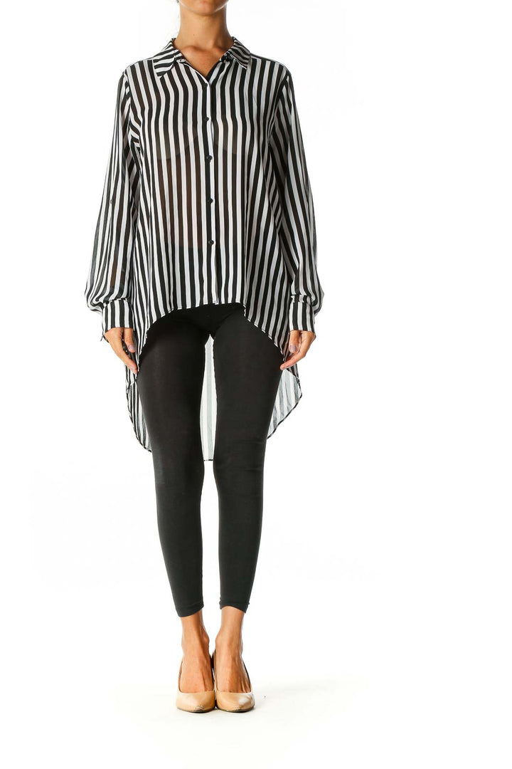 Black Striped Formal Shirt