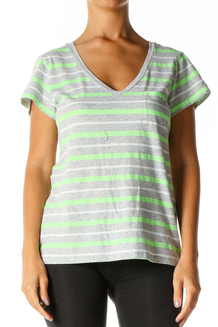 White Striped Casual T-Shirt