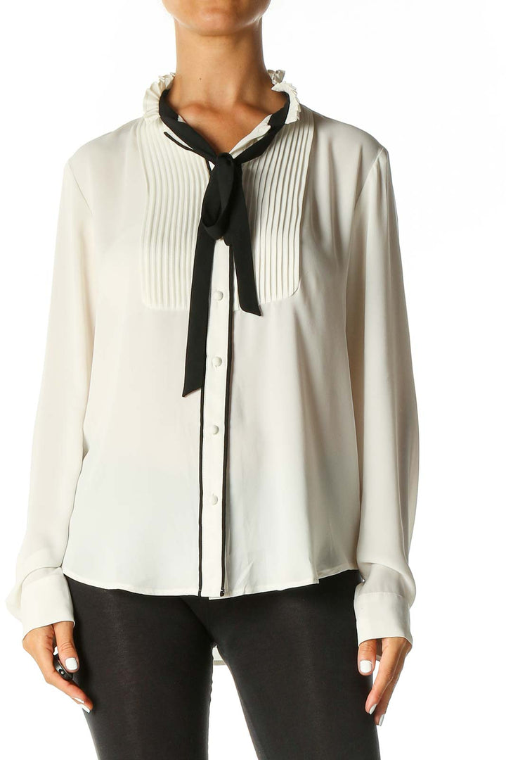 White Solid All Day Wear Blouse