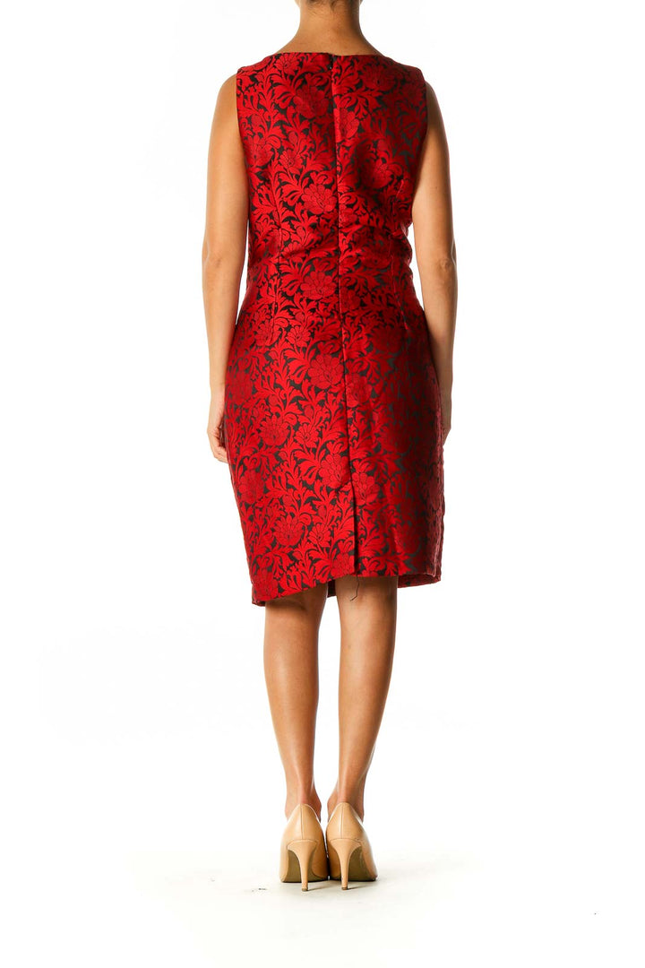 Red Textured Day Sheath Dress