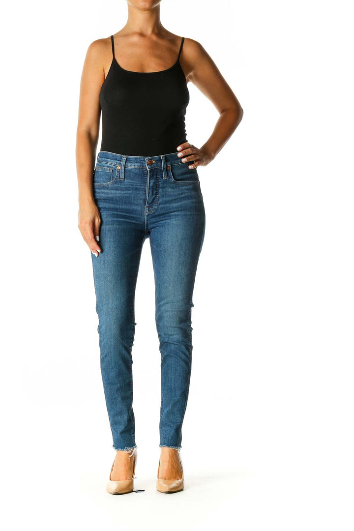 Blue Casual Skinny Jeans