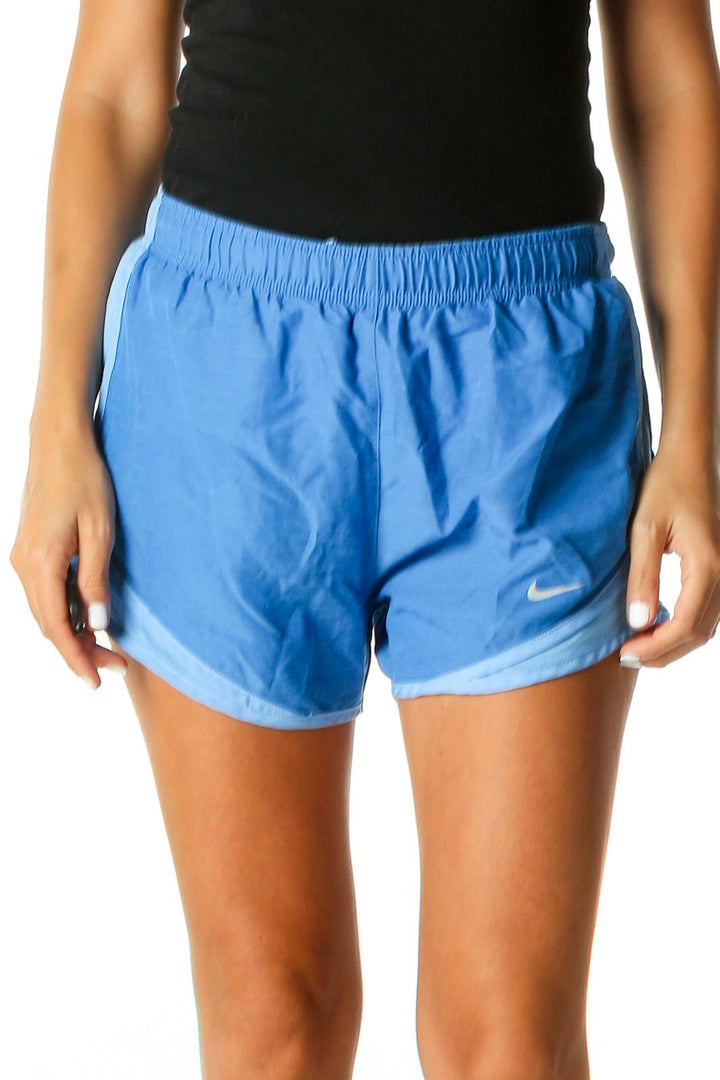 Blue Colorblock Activewear Shorts