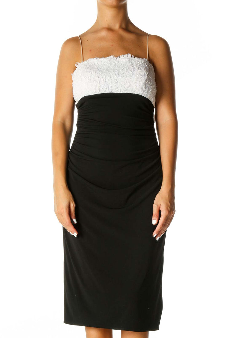 Black Solid Chic Sheath Dress