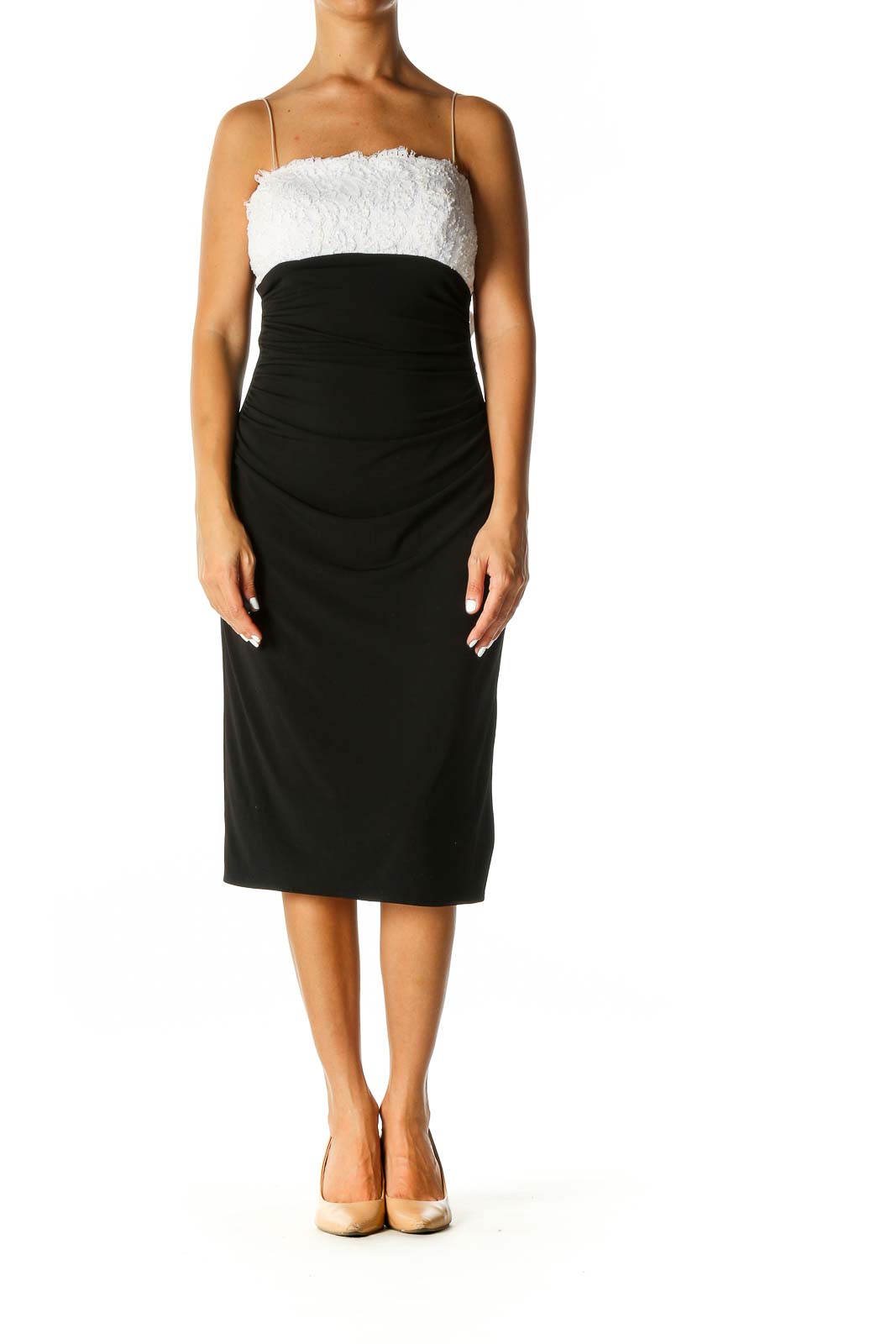 Black Solid Chic Sheath Dress