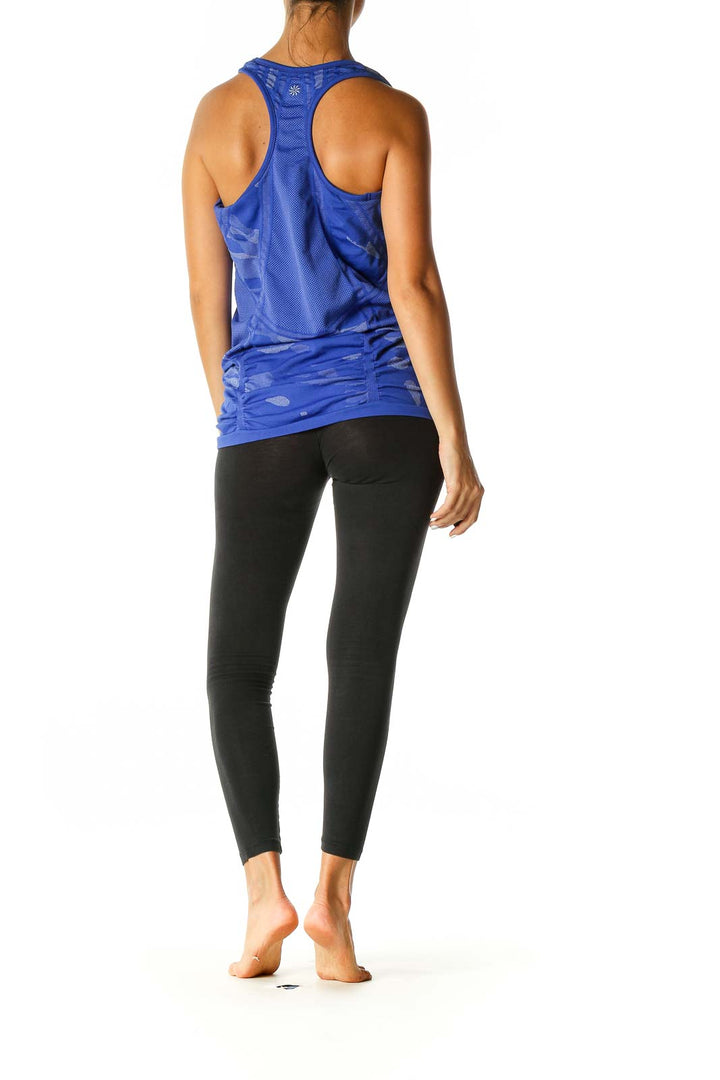 Blue Camouflage Print Activewear Tank Top