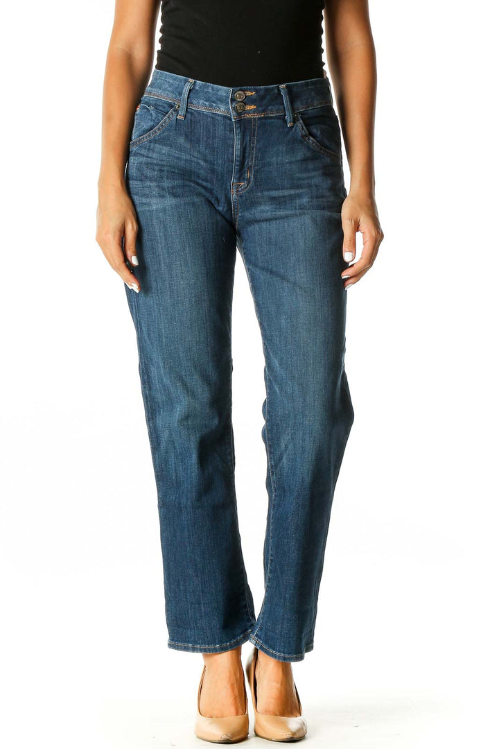 Blue Straight Leg Jeans