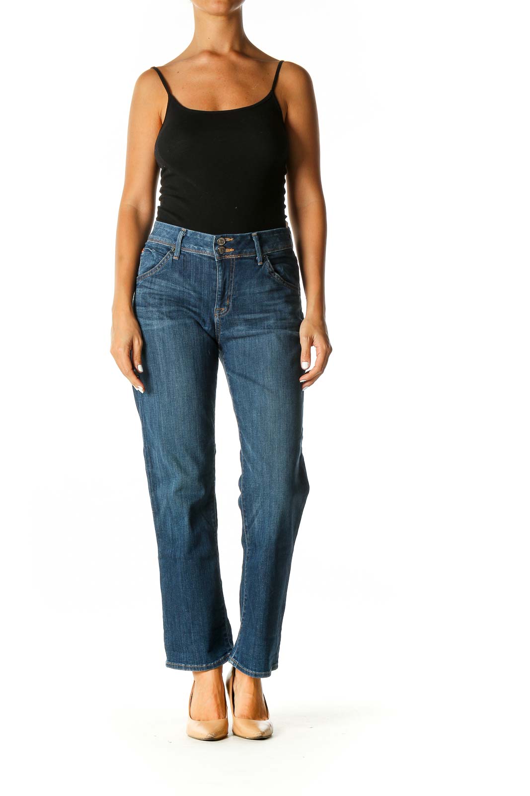 Blue Straight Leg Jeans