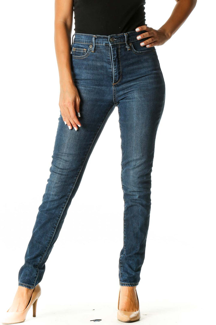 Blue Casual Skinny Jeans