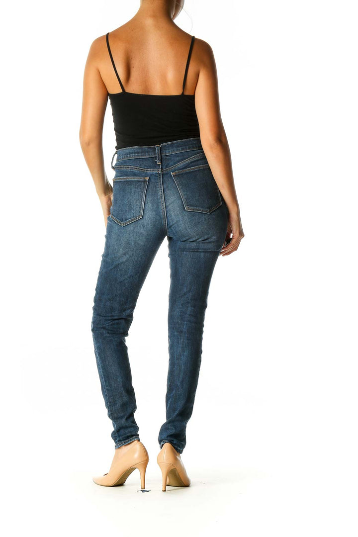 Blue Casual Skinny Jeans