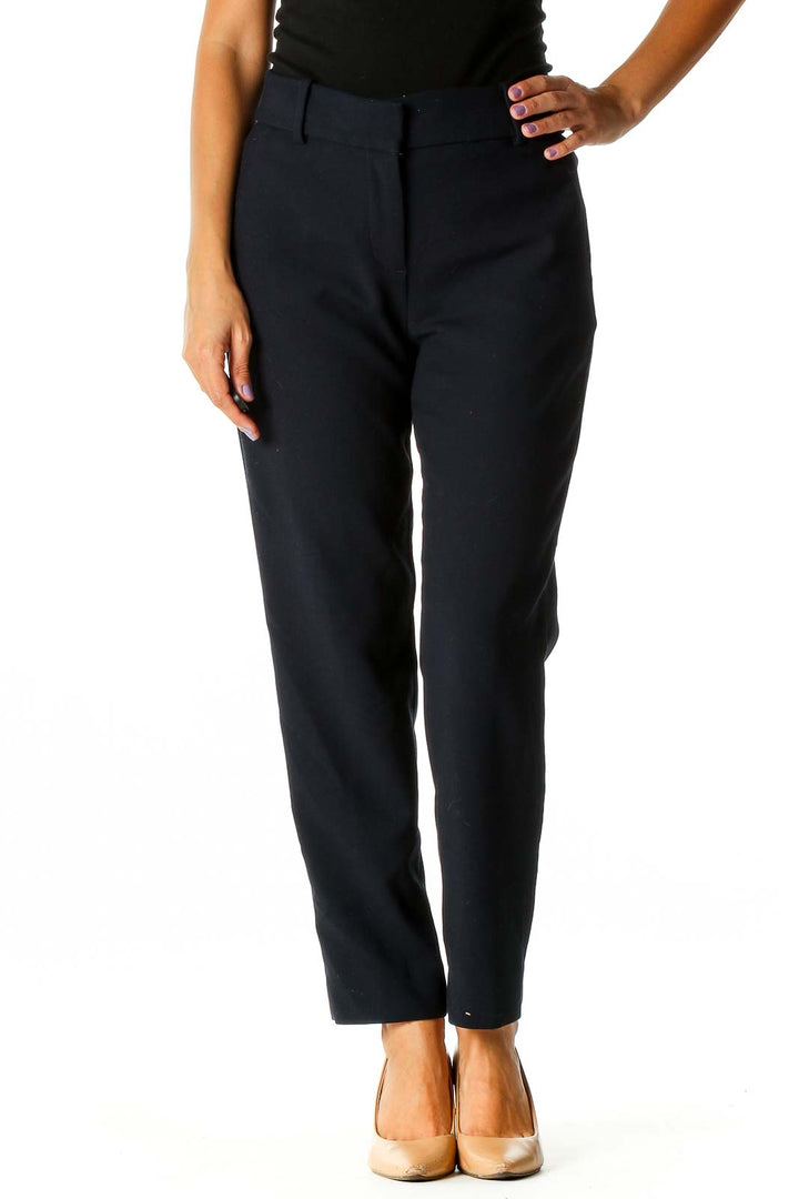 Blue Solid Classic Trousers