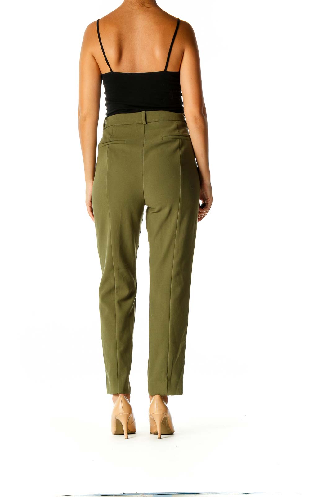 Green Solid Casual Trousers