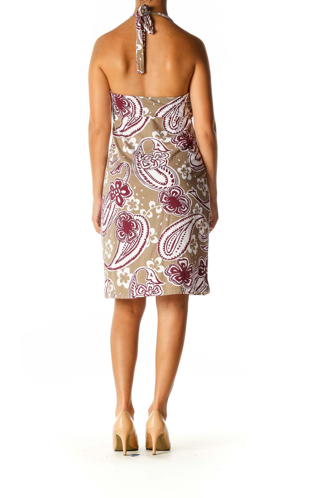 Brown Paisley Holiday A-Line Dress