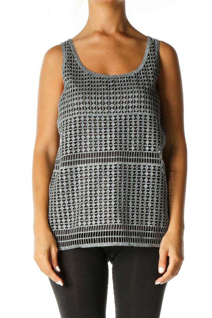 Gray Textured Party Tank Top