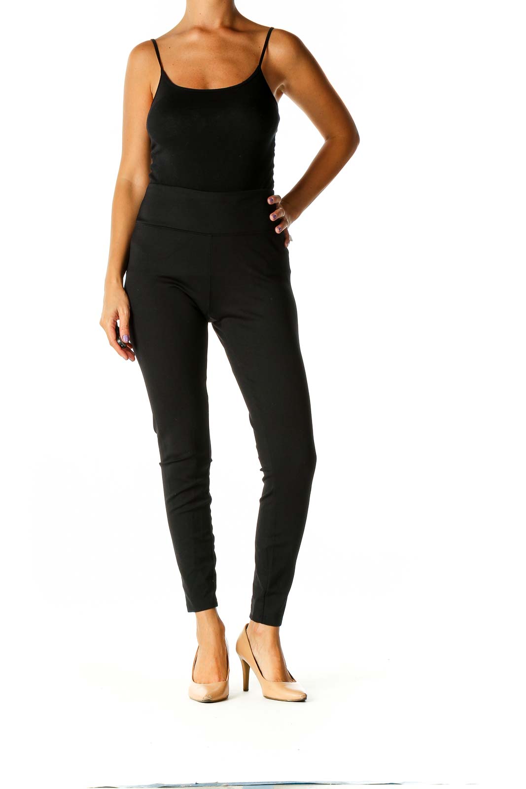 Black Solid All Day Wear Leggings