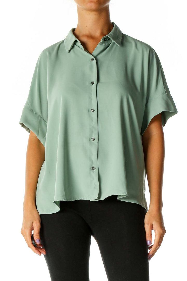 Green Solid Work Shirt