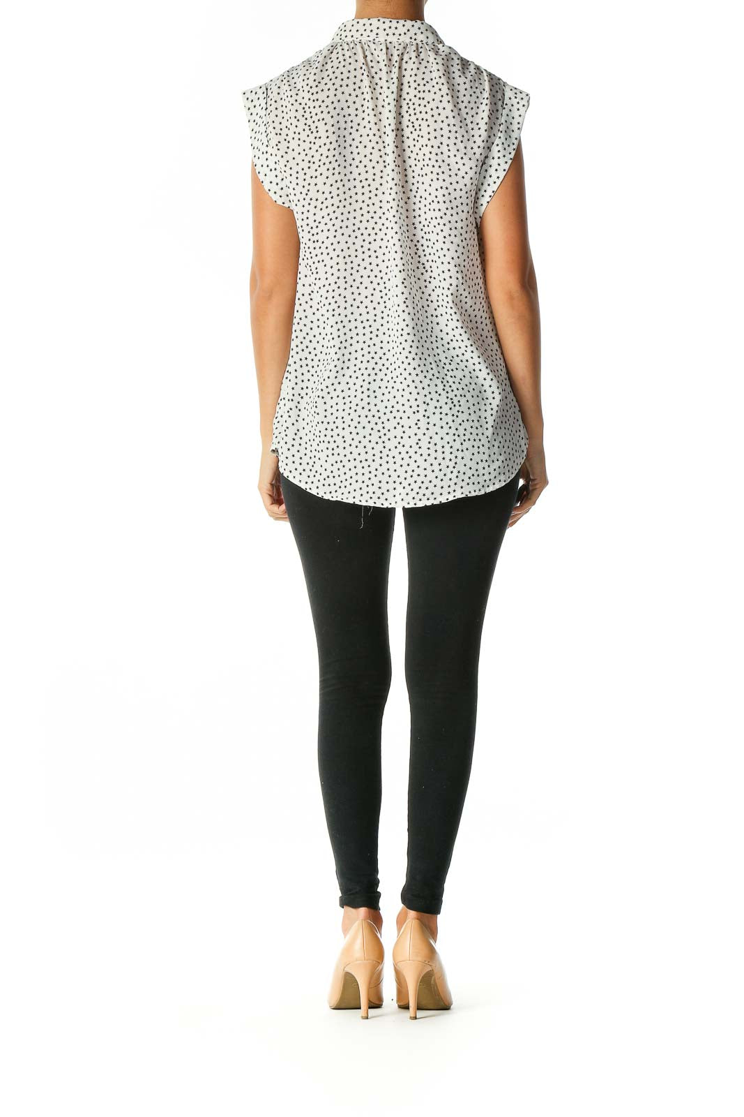 White Polka Dot Casual Shirt