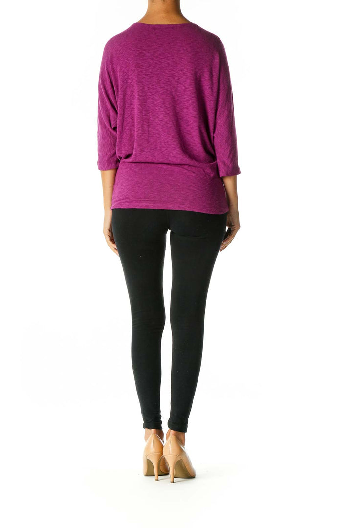 Purple Textured Casual Blouse