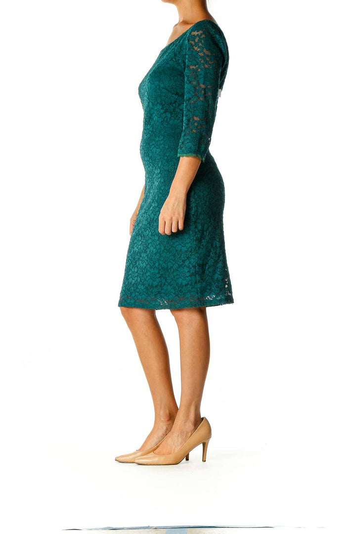 Green Lace Classic Shift Dress